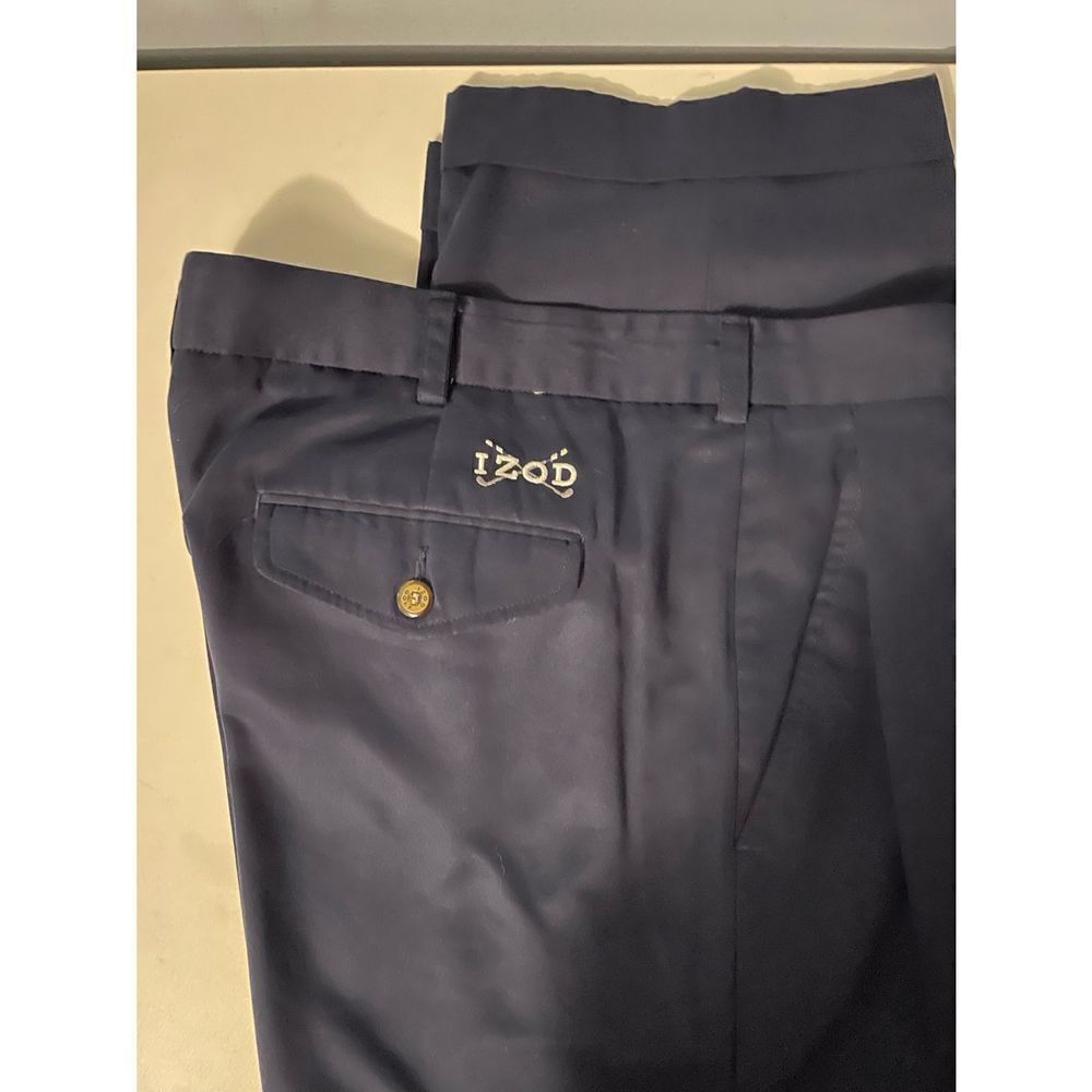 IZOD Men’s Pleated Navy Classic Fit Dress Pants 36x 29.5”